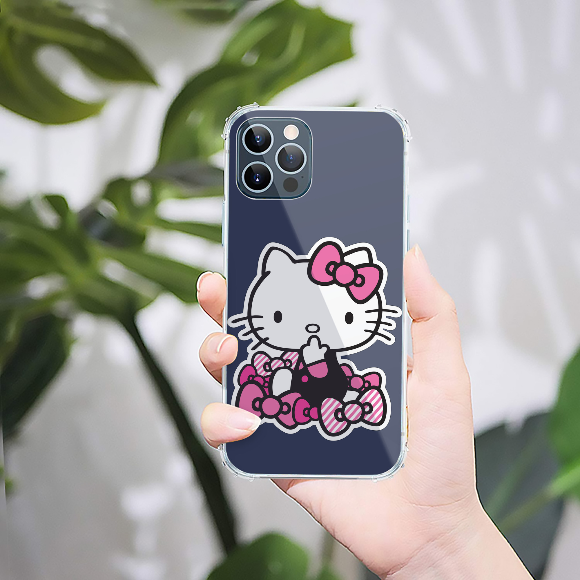 （画像用） Hello Kitty ハローキティ 【iPhone 12シリーズ対応】透明スマホケース（クリアソフトケース）